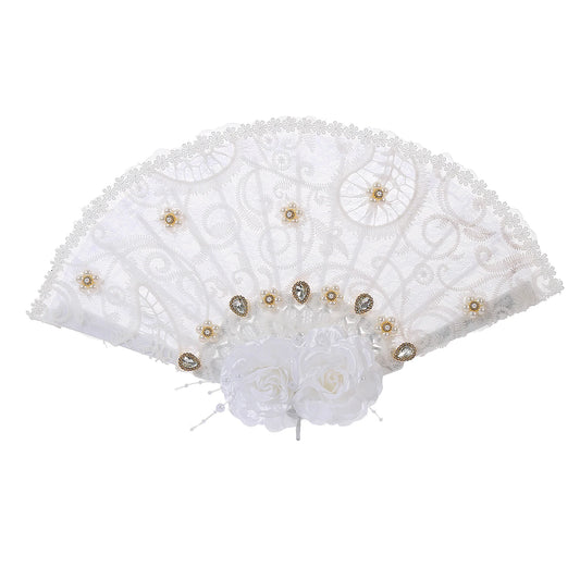 0063 A wedding decoration fan, snow white art flower decoration wedding supplies, suitable for bridal engagement and wedding season,