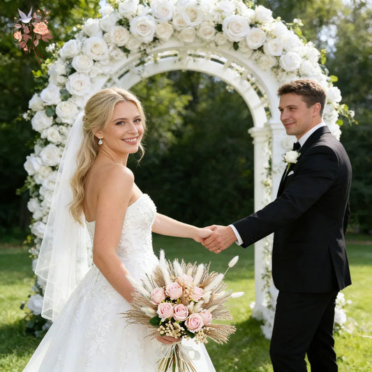 0076 Dried Artificial Flowers Pink Rose Pampas for Wedding Bridal Bouquet Head Table Florals Natural Gypsophila Valentine's Day Gifts