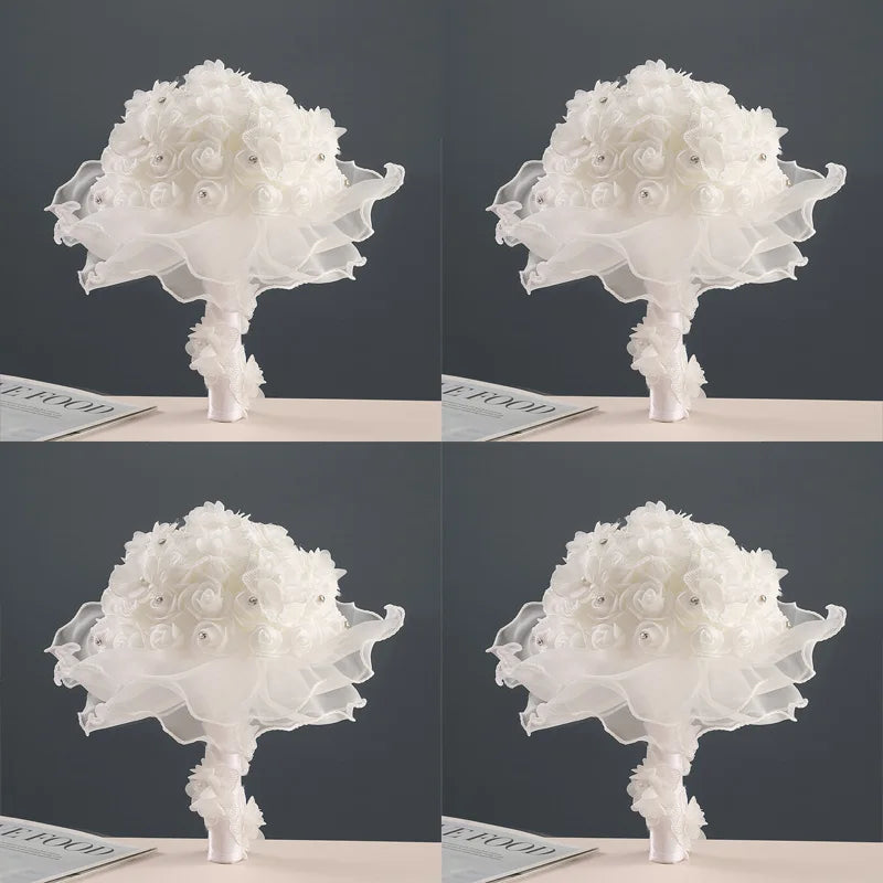 0056 Rose flower lace creative hand bouquet, wedding gift on behalf of love bouquet, suitable for engagement, marriage