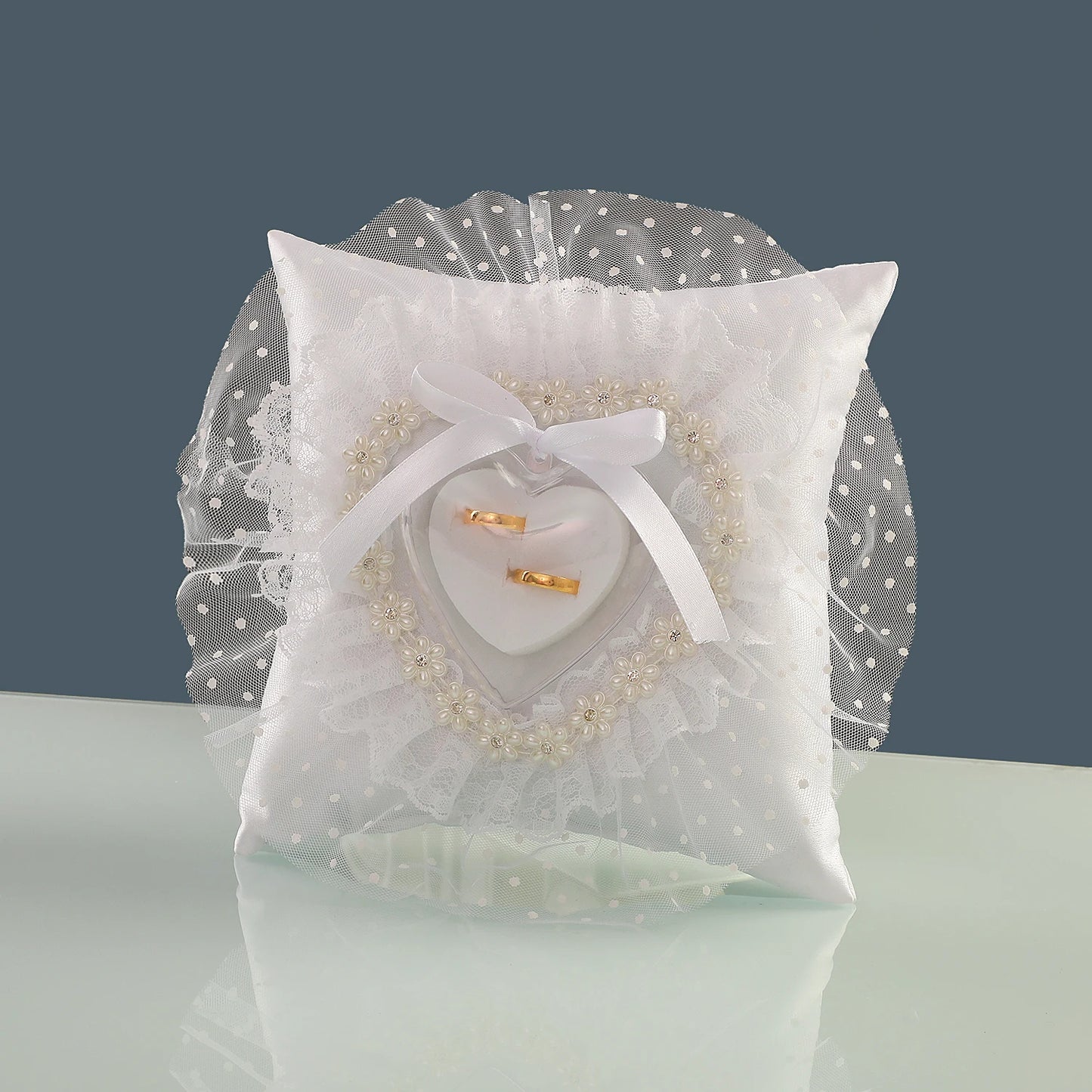 0052 Wedding Ring Pillow  - Elegant Ring Bearer Cushion for Bride and Groom's Ceremonial Exchange
