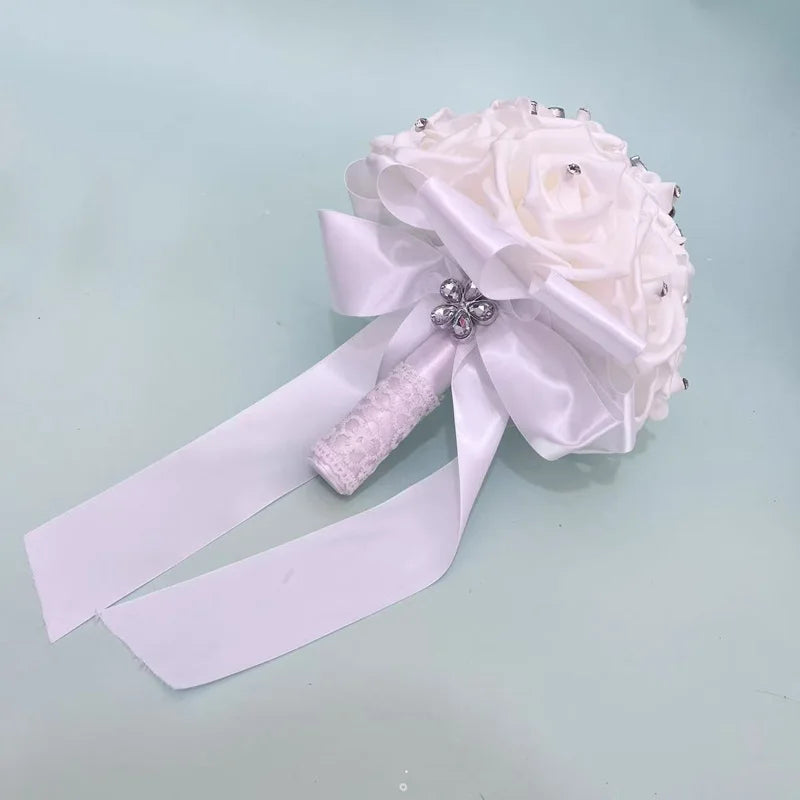 0054 Romantic Rose Bridal Bouquet  – Dreamy & Butterfly , Ideal for Vintage, Boho & Fairytale Weddings