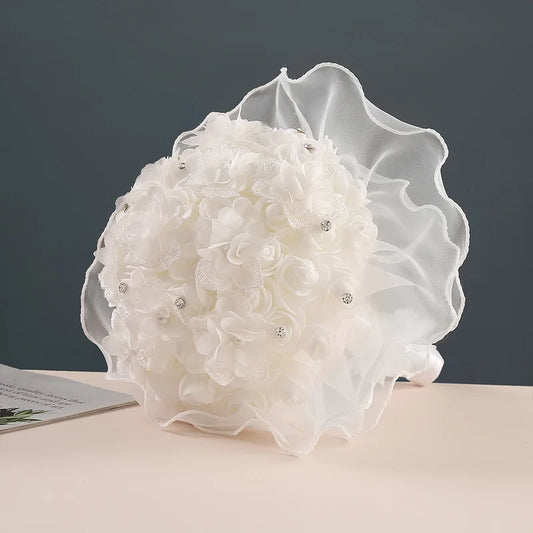 0056 Rose flower lace creative hand bouquet, wedding gift on behalf of love bouquet, suitable for engagement, marriage