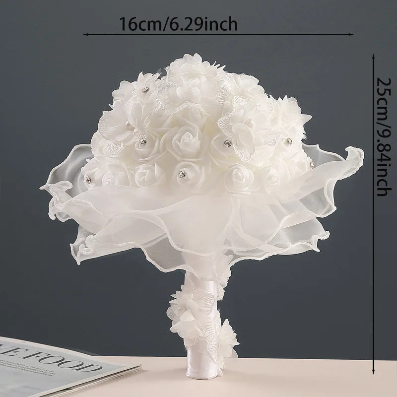 0056 Rose flower lace creative hand bouquet, wedding gift on behalf of love bouquet, suitable for engagement, marriage