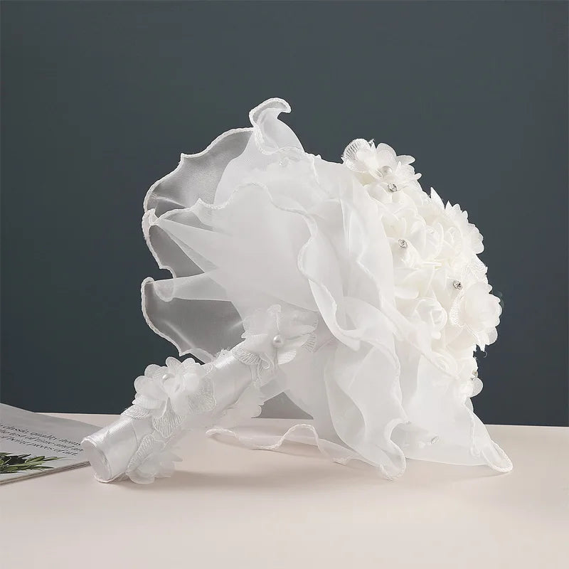 0056 Rose flower lace creative hand bouquet, wedding gift on behalf of love bouquet, suitable for engagement, marriage