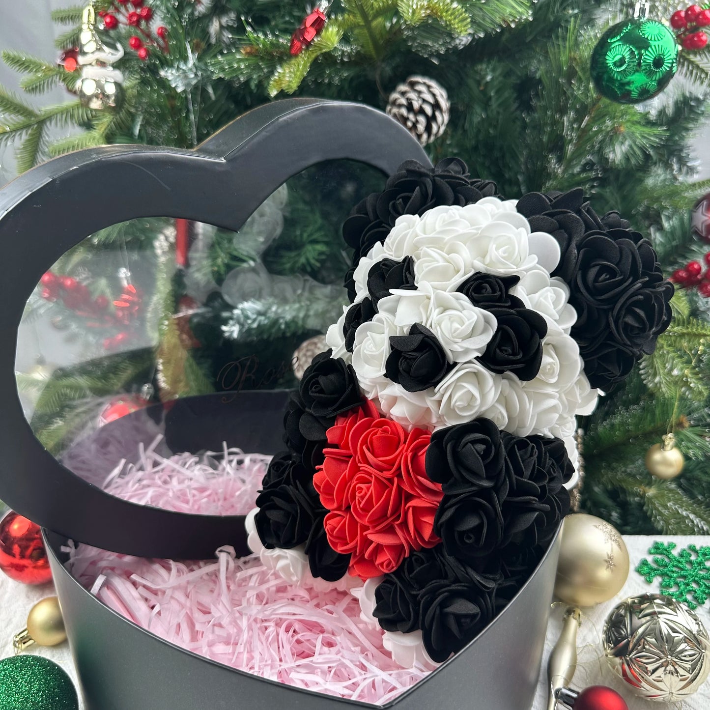 0089 25cm Teddy Rose Flower Bear with Gift Box – Romantic Valentine’s, Anniversary & Wedding Keepsake