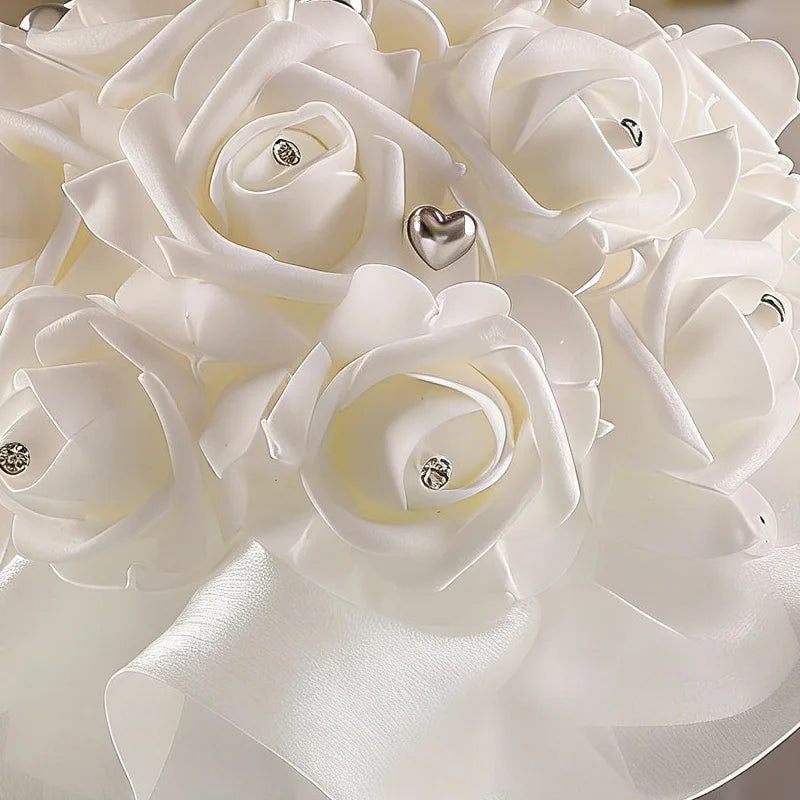 0057 The bride's wedding heart-shaped bouquet of artificial flowers. Luxurious wedding decoration. Handcrafted. Suitable for various