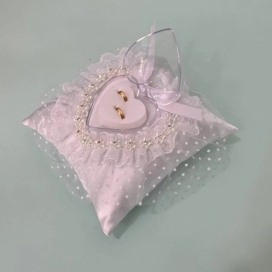 0052 Wedding Ring Pillow  - Elegant Ring Bearer Cushion for Bride and Groom's Ceremonial Exchange
