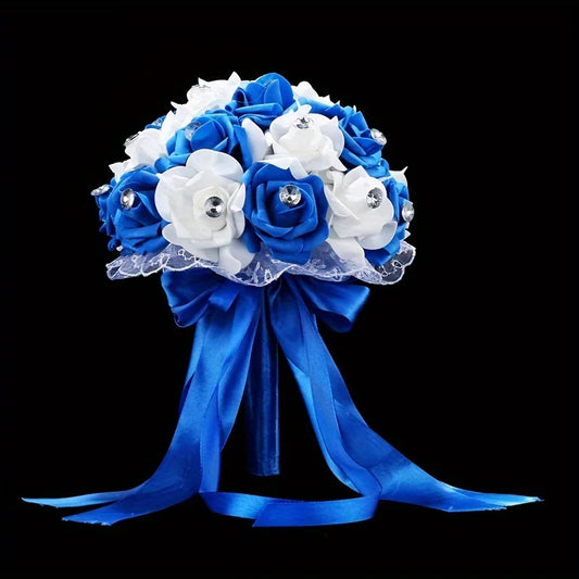0055 A bouquet of European and American creative bridal foam wedding big diamond heart-shaped rose flower bouquet and bouquet