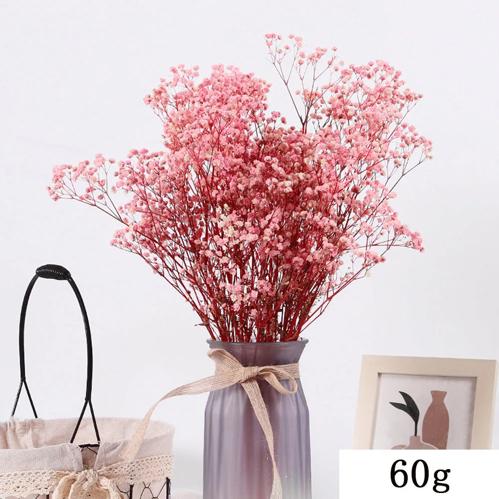 0075 Pink White Dried Flowers Mariage Bouquet Centerpieces for Weddings Natural Pampas Grass Real Gypsophile Nordic Boho Home Decor