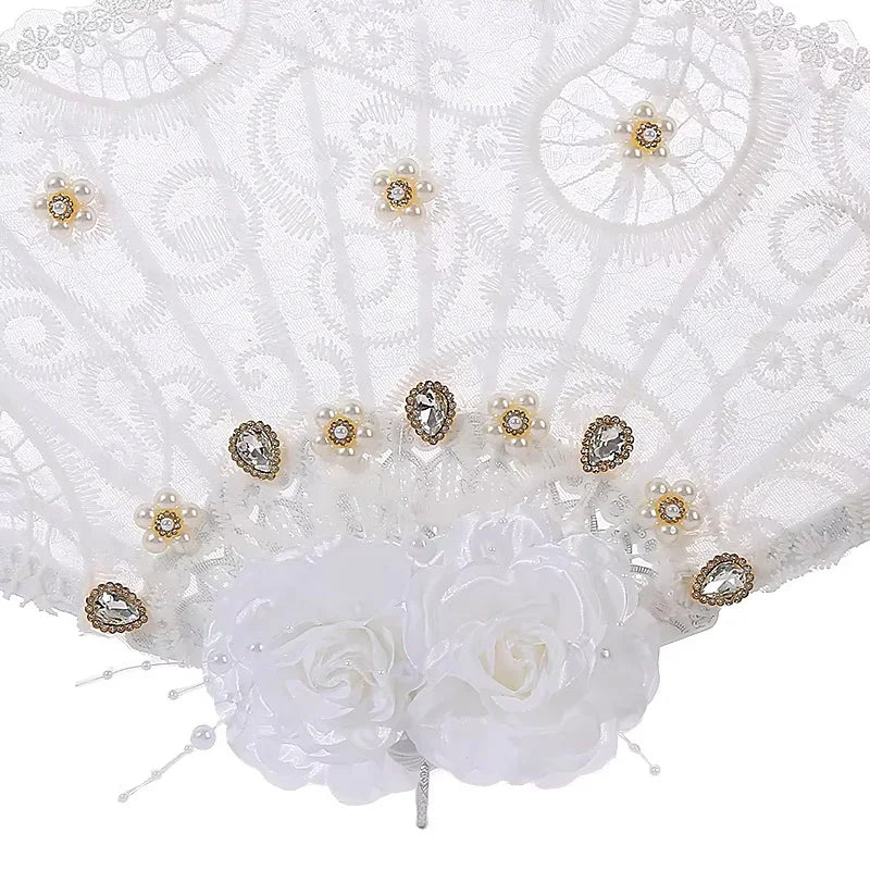 0063 A wedding decoration fan, snow white art flower decoration wedding supplies, suitable for bridal engagement and wedding season,