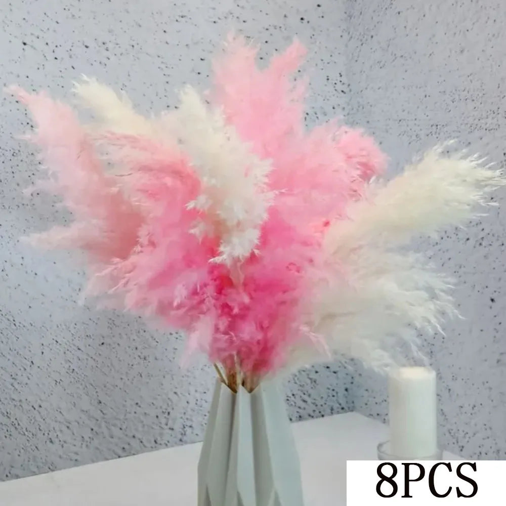 0075 Pink White Dried Flowers Mariage Bouquet Centerpieces for Weddings Natural Pampas Grass Real Gypsophile Nordic Boho Home Decor