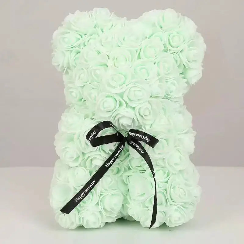 0089 25cm Teddy Rose Flower Bear with Gift Box – Romantic Valentine’s, Anniversary & Wedding Keepsake
