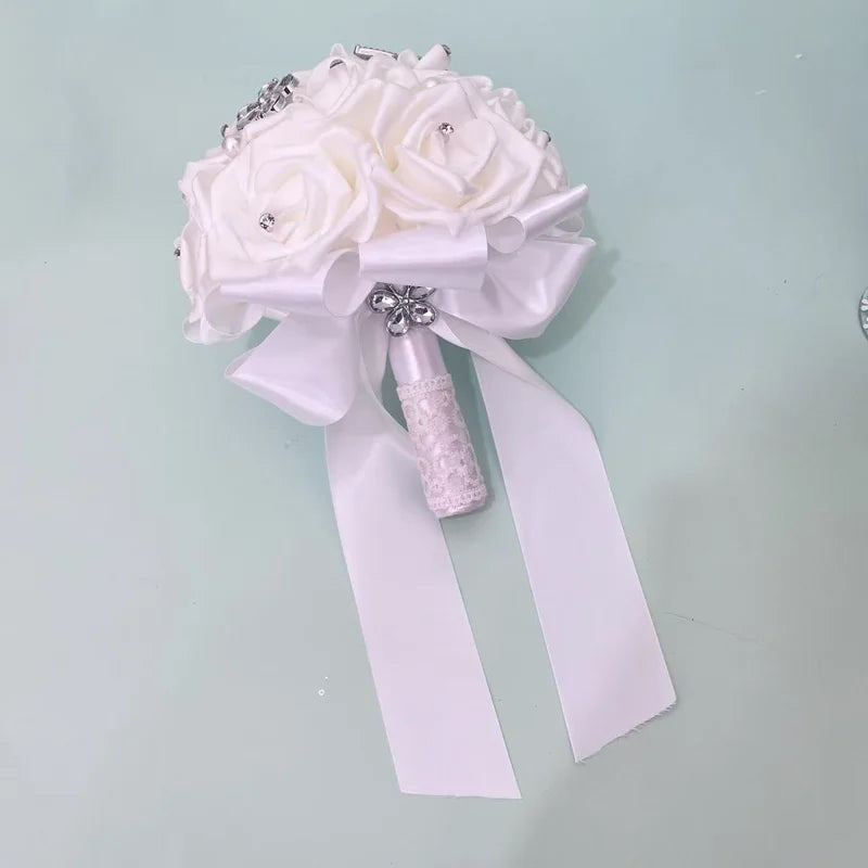 0054 Romantic Rose Bridal Bouquet  – Dreamy & Butterfly , Ideal for Vintage, Boho & Fairytale Weddings